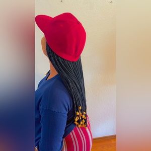 Baseball Cap Hat Wig with Synthetic Small Box Braiding Hair Extensions Attached.